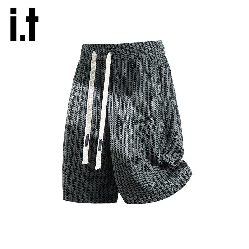 izzueit Men s Ice Silk Quick-Dry Loose Fit Sport Shorts 2XL серый