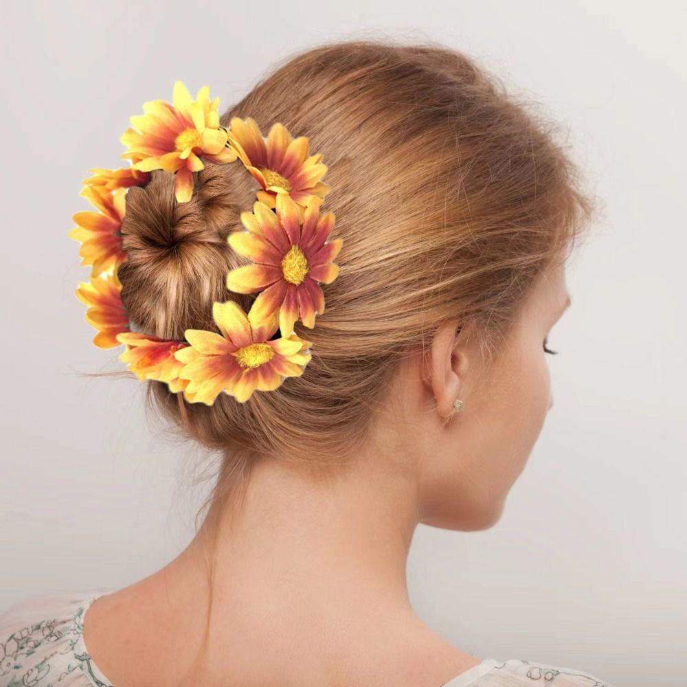 Simulace Látková Květinová Čelenka Elastické Gumičky do Vlasů Sponky Módní Čelenky Ženy Dívky
