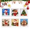 DIY Art Kit for Enthusiasts Christmas Needlepoint Kit, Holiday Cross Stitch Santa Snowman Elk Patterns, Handmade Present Beginners Needlework