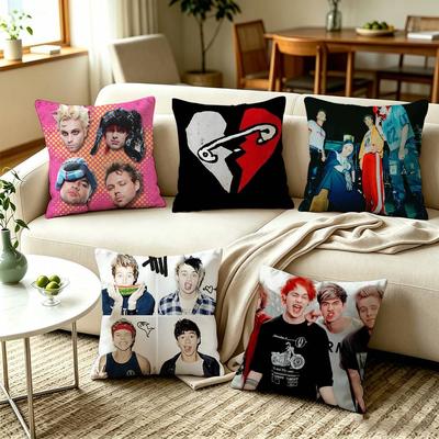 IIconic Pop Punk Group Seconds of Summer Square DoubleSided Printed Pillow Case Bedroom Bedside Pillow Sofa Cushion Cover