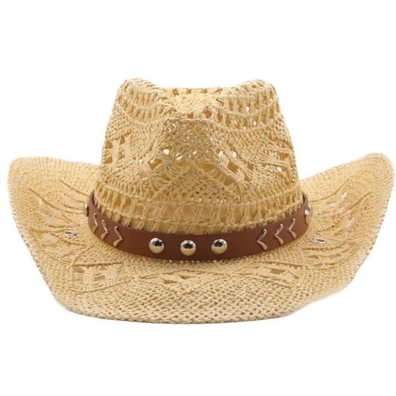Cowboyhut für den Urlaub, Schmuck, Strohhut, Strand, Panamahut für Club, Karneval, Musikfestival, coole Disco-Party