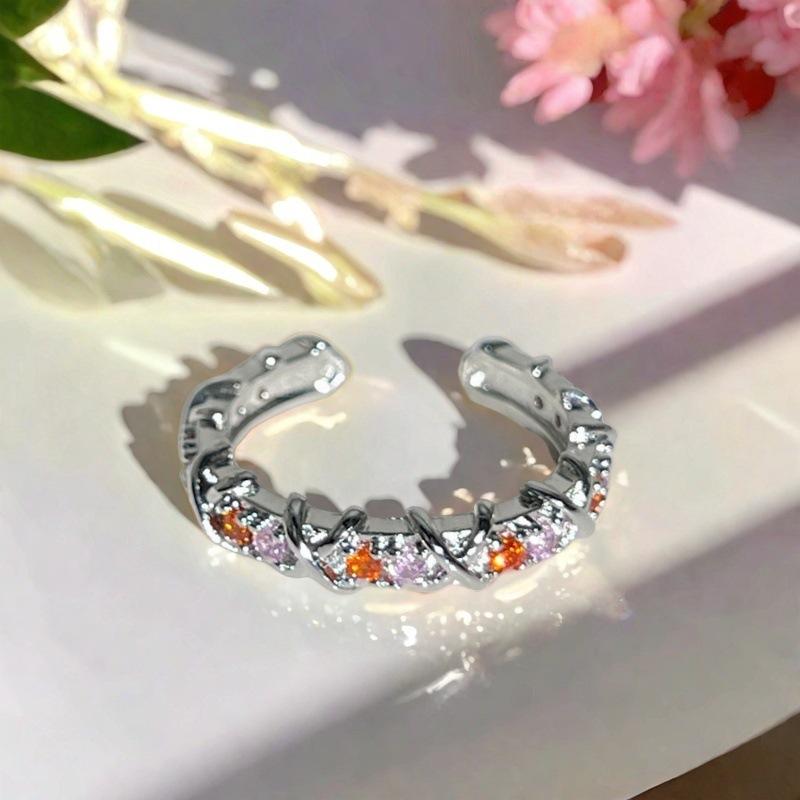 [Ocean World] Blue Fish Conch Enamel Oil Drop Y2K Zir*****Pen Ring Personality Niche Ring Female