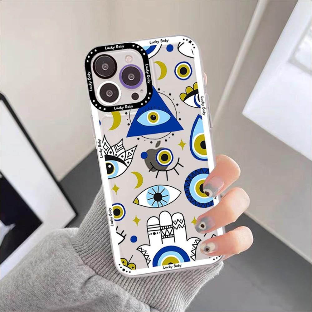 Funny Turkish Lucky Blue Evil Eye Phone Case For iPhone 11 12 13 mini pro XS MAX 8 7 6 6S Plus X 5S SE 2020 XR clear case