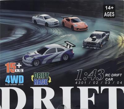 Neues Upgrade-Mini-Spielzeug 4WD 1/43 RC Speed Car RTR 2.4G Funkgesteuertes Renn-Driftauto Allradantrieb Hochgeschwindigkeitsmodell Geschenke