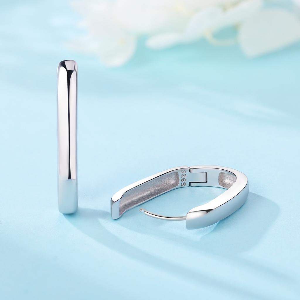925 Sterling Silver Simple Versatile Earrings Jewelry Versatile Hoop Earrings for Women Jewelry Fine Birthday Party Gifts