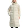 Fila Fitness Logo Bequeme Warme Lässige Lange Daunenjacke mit Kapuze Damen Oberbekleidung Vanilleweiß A11W441908FIV
