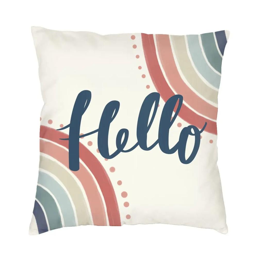 Rainbow Boho Art Minimalism Pillowcase Double-sided Printing Cushion Cover Decorative Pillow Case Cover Home Zipper X