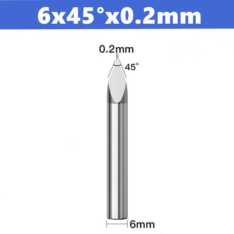 CNC Router Bit 3 Edge Pyramid Engraving Bits 4mm/6mm Shank Carbide End Mill 20,30,40,45,60,90 Degrees CNC Router Milling Tool