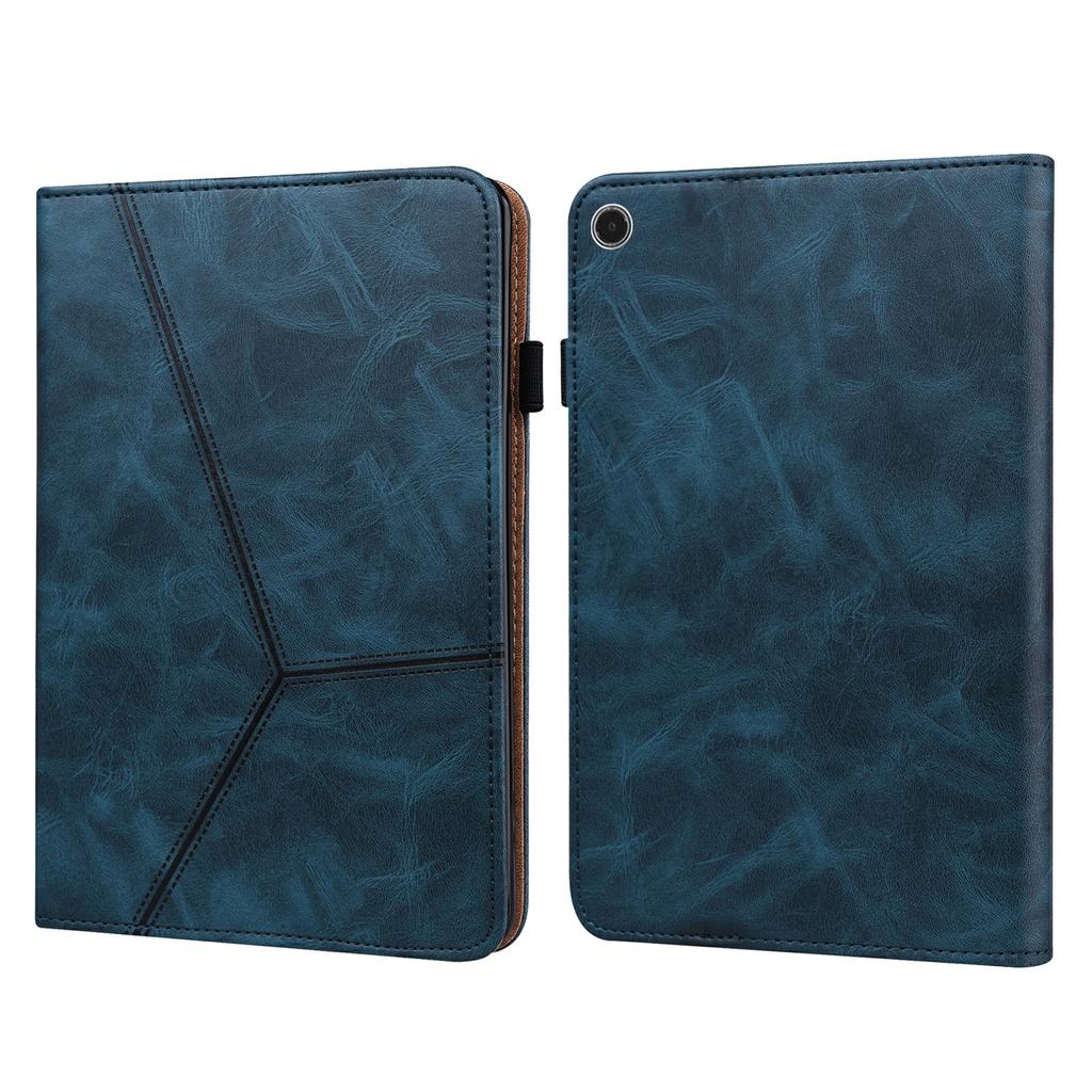 For Lenovo Tab Plus Case Line Imprinted PU Leather Card Holder Tablet Stand Cover