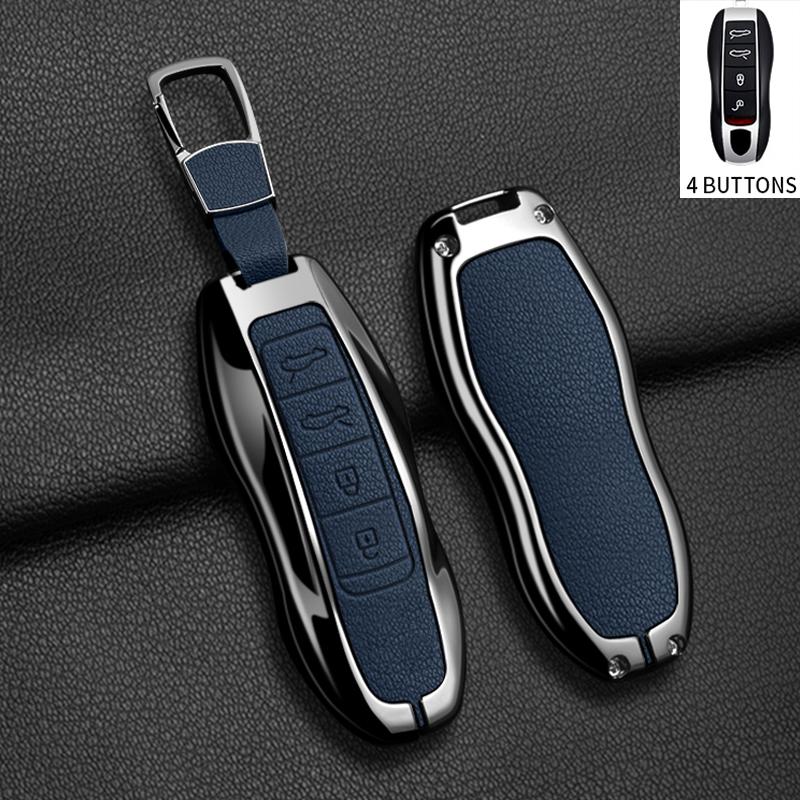 Metal Car Key Case Cover For Porsche Cayenne 958 911 Lepin 996 Macan Boxster Panamera 997 944 924 Panamera 718 971 9YA Keychain