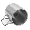 Outdoor Camping Cup Stainless Steel Camping Mug Double Insulated Coffee Cup with Folding Handle for