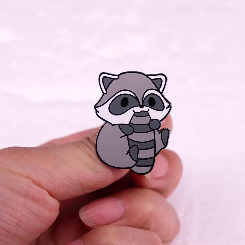 Adorable Raccoon Lapel Pin Brooch