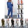 Women Tracksuit Set With Solid Color Hoodie And Pants Comfortable Loungewear For Daily Use