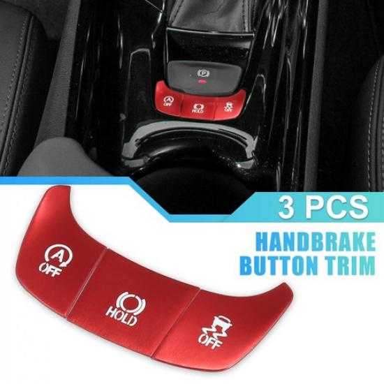 3pcs Car Aluminum Alloy Handbrake Button Sticker for Toyota CHR 17-21 Red