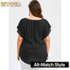 Camicette e camicie casual con scollo a V a maniche corte alla moda da donna