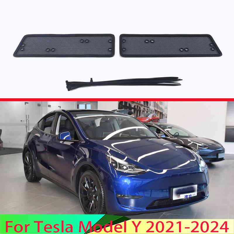 Middle Screening Mesh Front Grille Mesh For Tesla Model Y 2021-2024 Front Grille Net Cover Stainless Steel Car Accessories