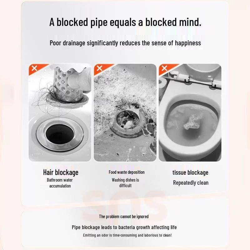 Pipe Cleaning Foam Powder: Unclogs Toilets & Dissolves Grease Quickly in Kitchen Drains