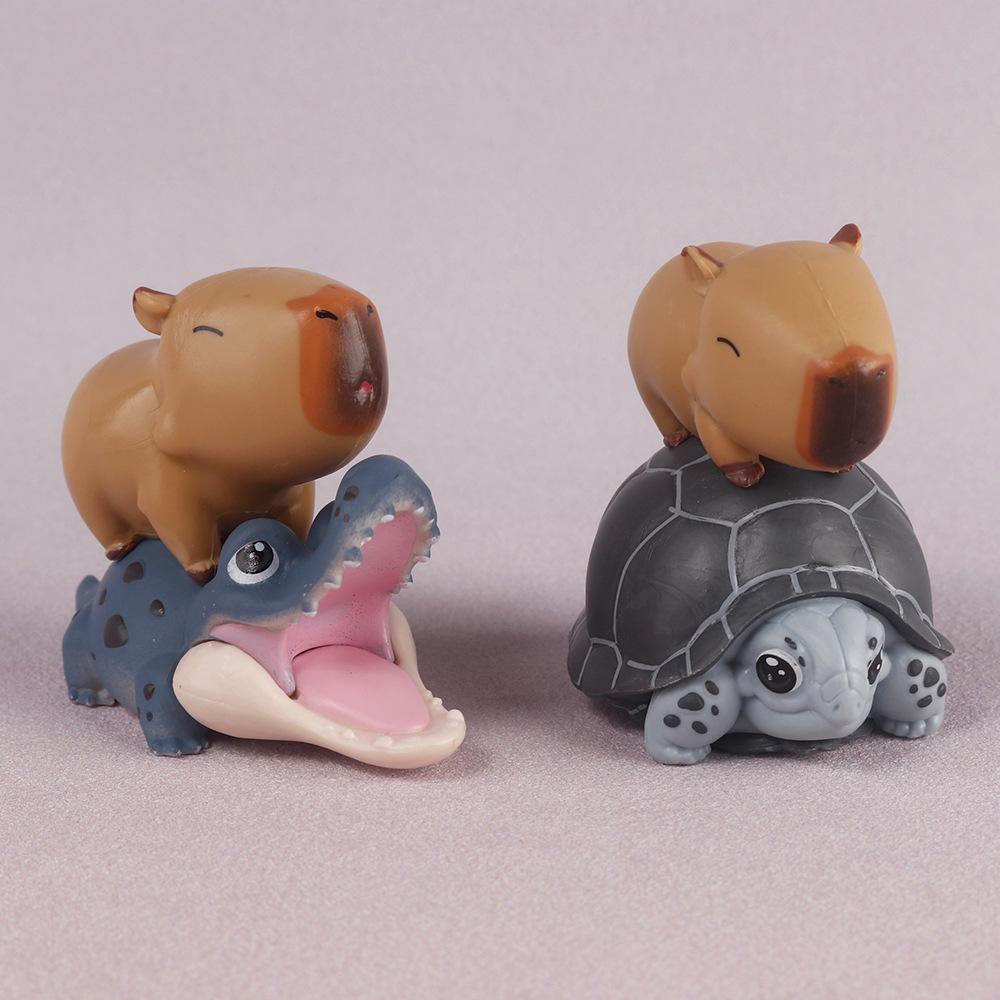 Hot Capybara Figure Animals Simulation Capibara Kawaii Anime Figures Doll Children Birthday Christmas Gift Poseable Articulated Scale Detailed Movable