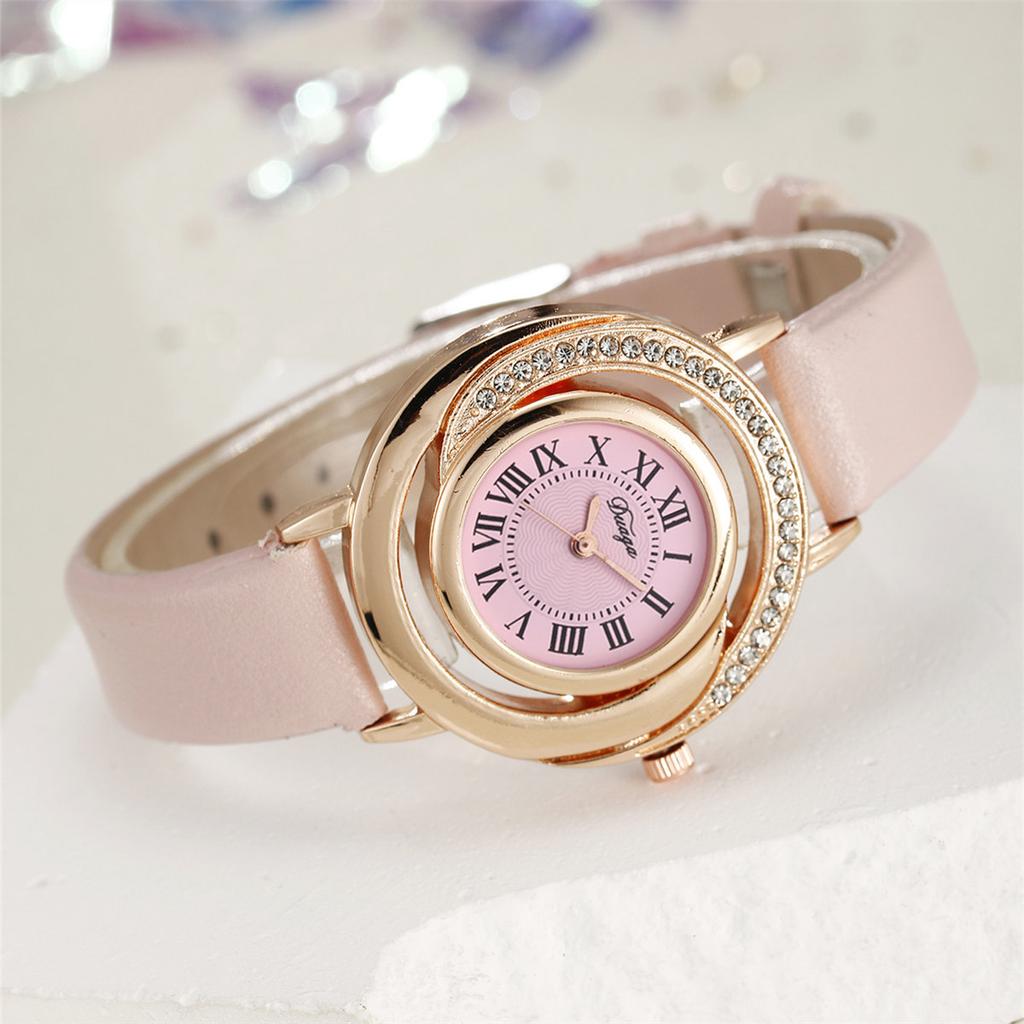 Women Quartz Watch Ring Necklace Earring Rhinestone Wristwatch Watches