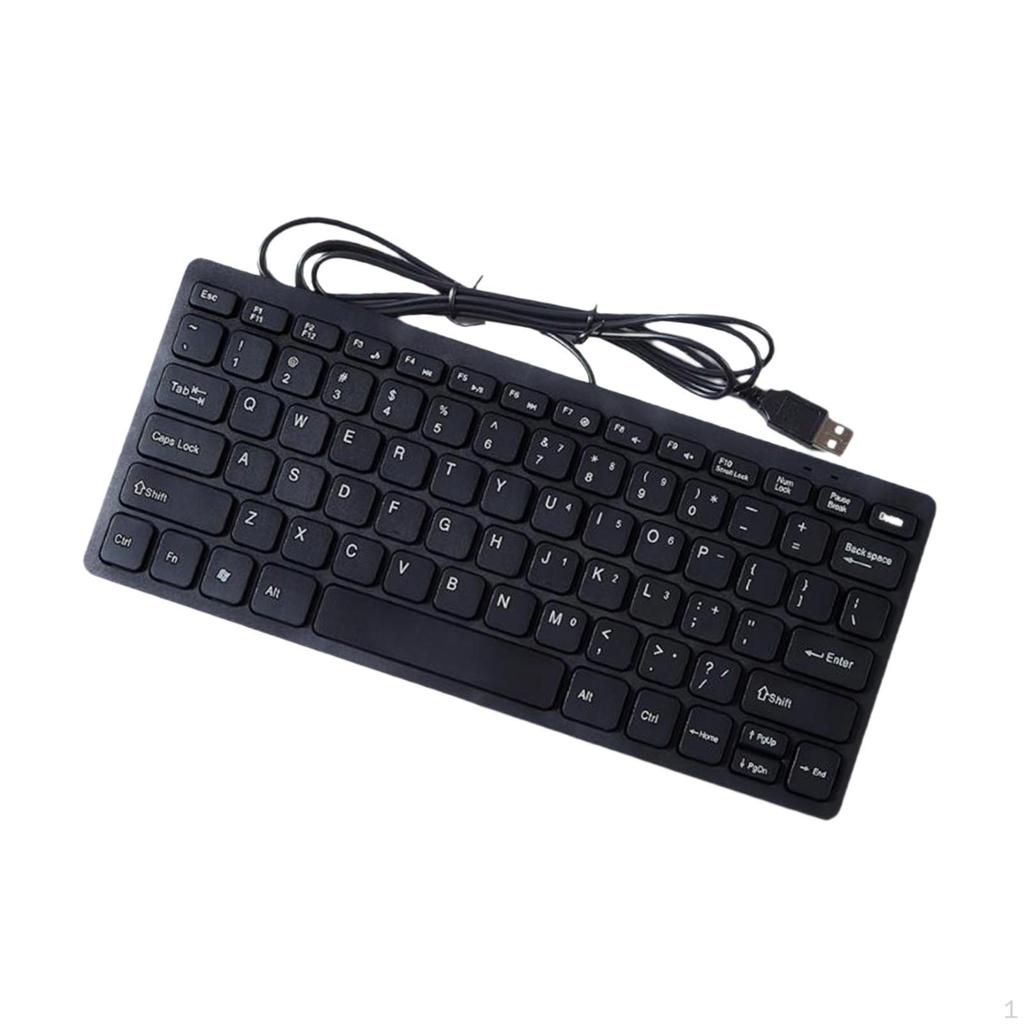 USB Wired Keyboard 78 Keys Mini Professional Ideal Gifts Plug and Play Silent Keystroke Comfortable