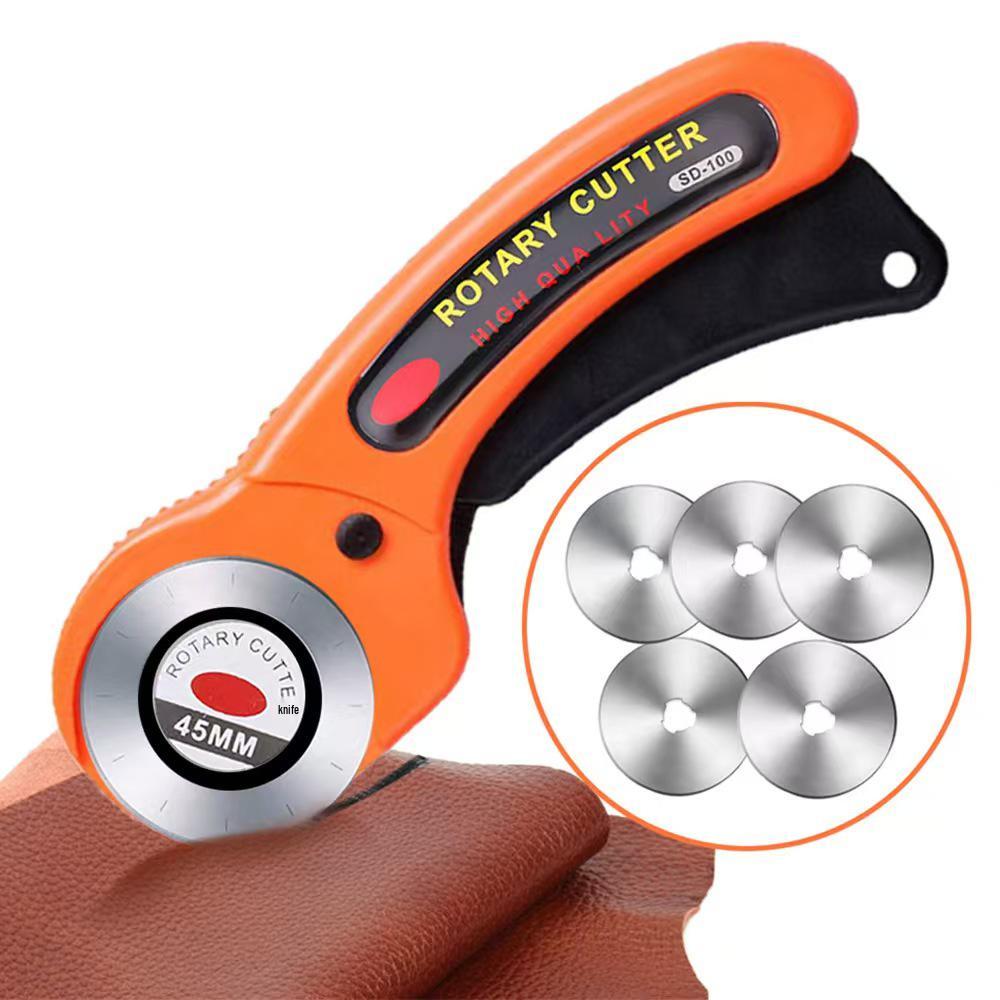 45mm Leather Rotary Cutter: Patchwork Knife & Fabric Cutter with Blades