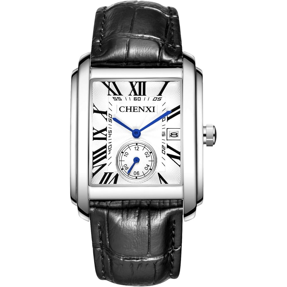 

Мужские часы кожаные Seiko копия часов: квадратный циферблат часы крутые часы римские цифры мужские кожаный ремешок...
