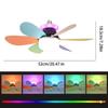 1 Set 40W Fan Light Snaps-on Detachable Fan Blade Design Household Silent RGB Dimming Fan Light For Bathroom Bedroom Kitchen