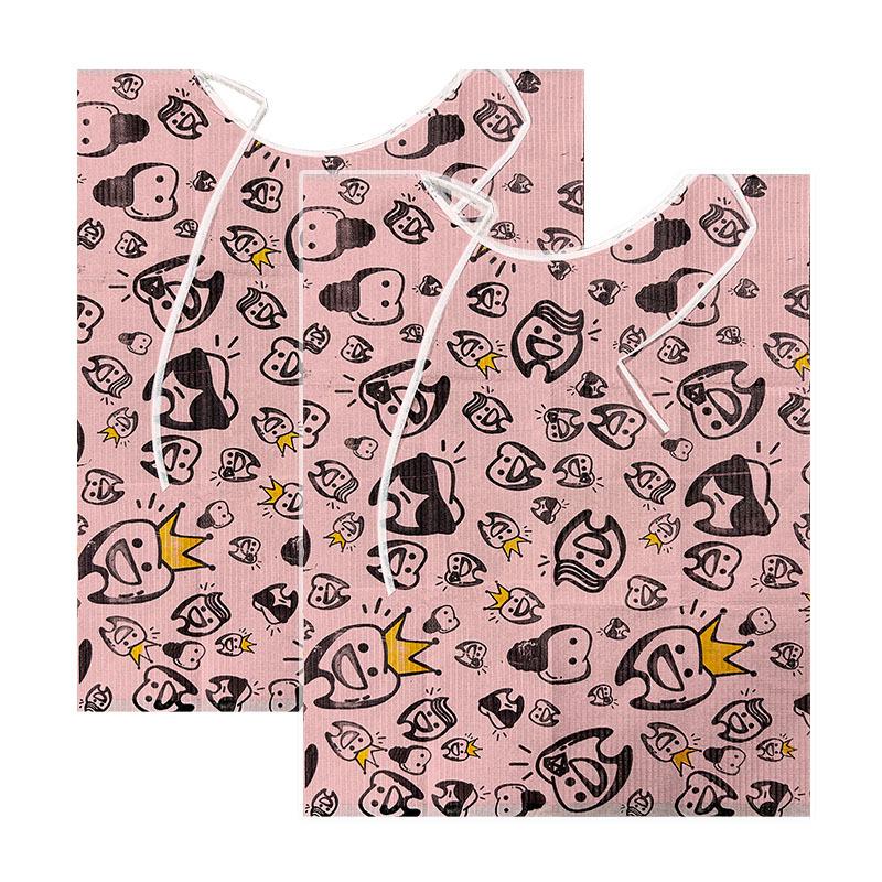 Nigf 100 kusů/balení Jednorázové dentální bryndáky s jednotlivými stuhami, Modré nepromokavé listy