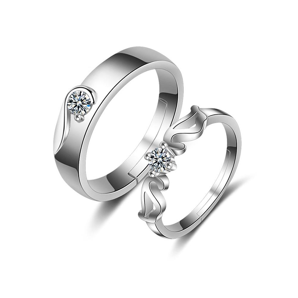 Buy Ring Couple Open Ring Angel Wings Couple Ring Fashion Couple ...