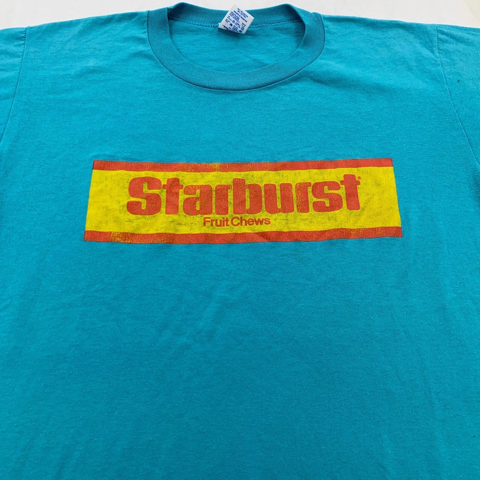 

vintage 80s STARBURST FRUIT CHEWS T-Shirt MEDIUM/LARGE candy snack soft thin 4XL