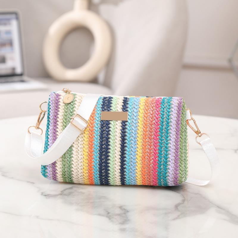 Shoulder Bag New Personality Niche Simple Rainbow Casual Beach Bag Small Square Bag Trendy One Piece Hair