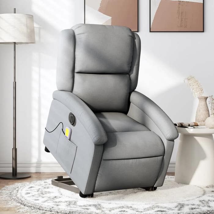 VidaXL Electric Massage Recliner, Relaxation Chair with Adjustable Backrest and Footrest, Seat of 3204200
