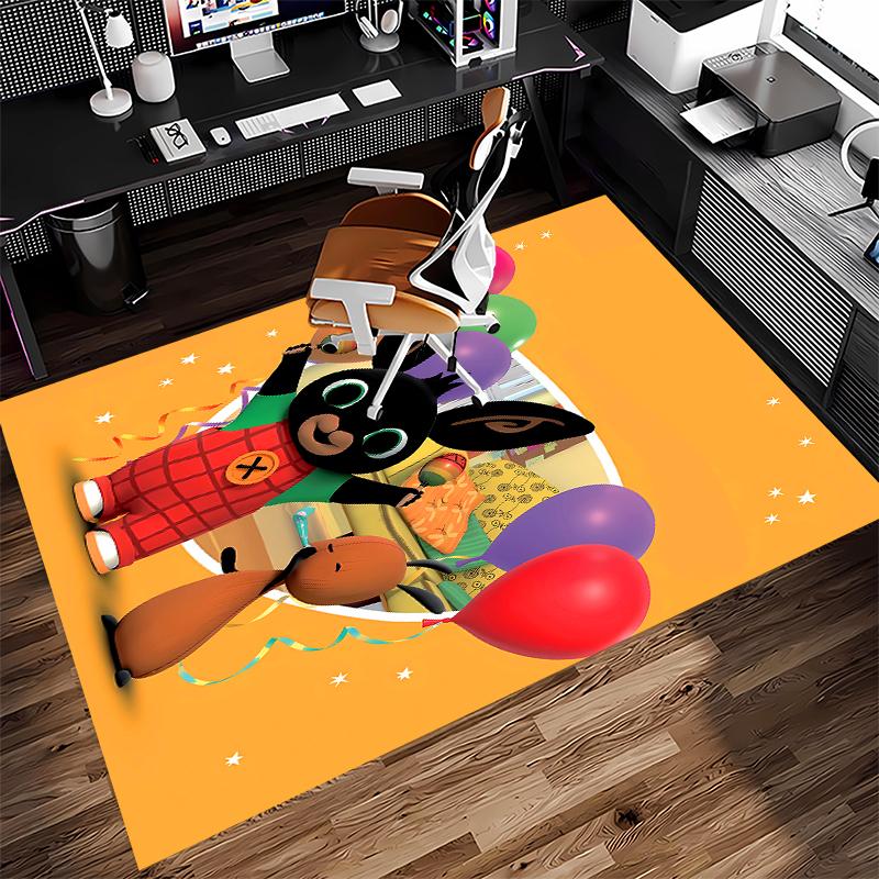 1pc Bing Print Area Rug - Soft, Washable Non-Slip Indoor Mat for Office Chairs, Living Room, Home Office Decorative Rug
