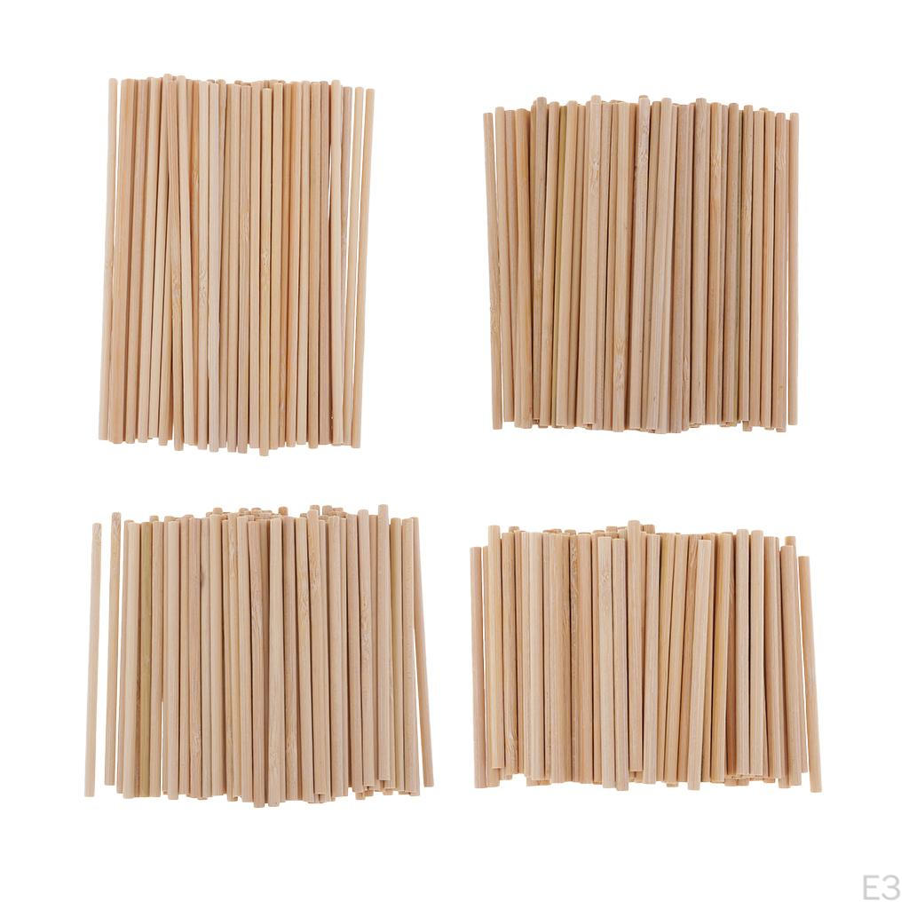 Bacchette di Bambù Legno Rotonde Non Finiture Aste di Legno per Artigianato Modellismo Giocattoli Educativi per Bambini
