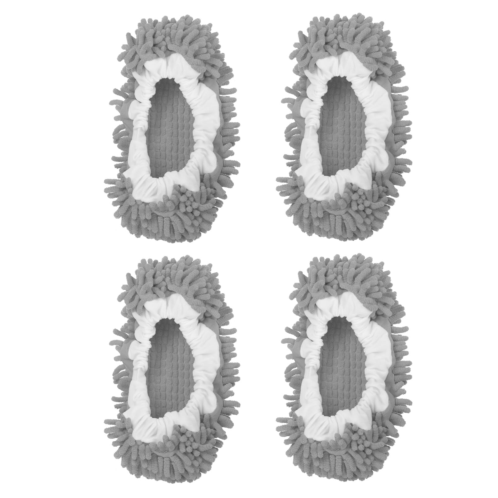 

uxcell Швабра для мытья пола, обувь, нога из шенилла для дома, темный, упаковка из 4 тапочек, моющиеся, микрофибра, накладки, пылесборник, носки, инструменты, уборка, серый, серый