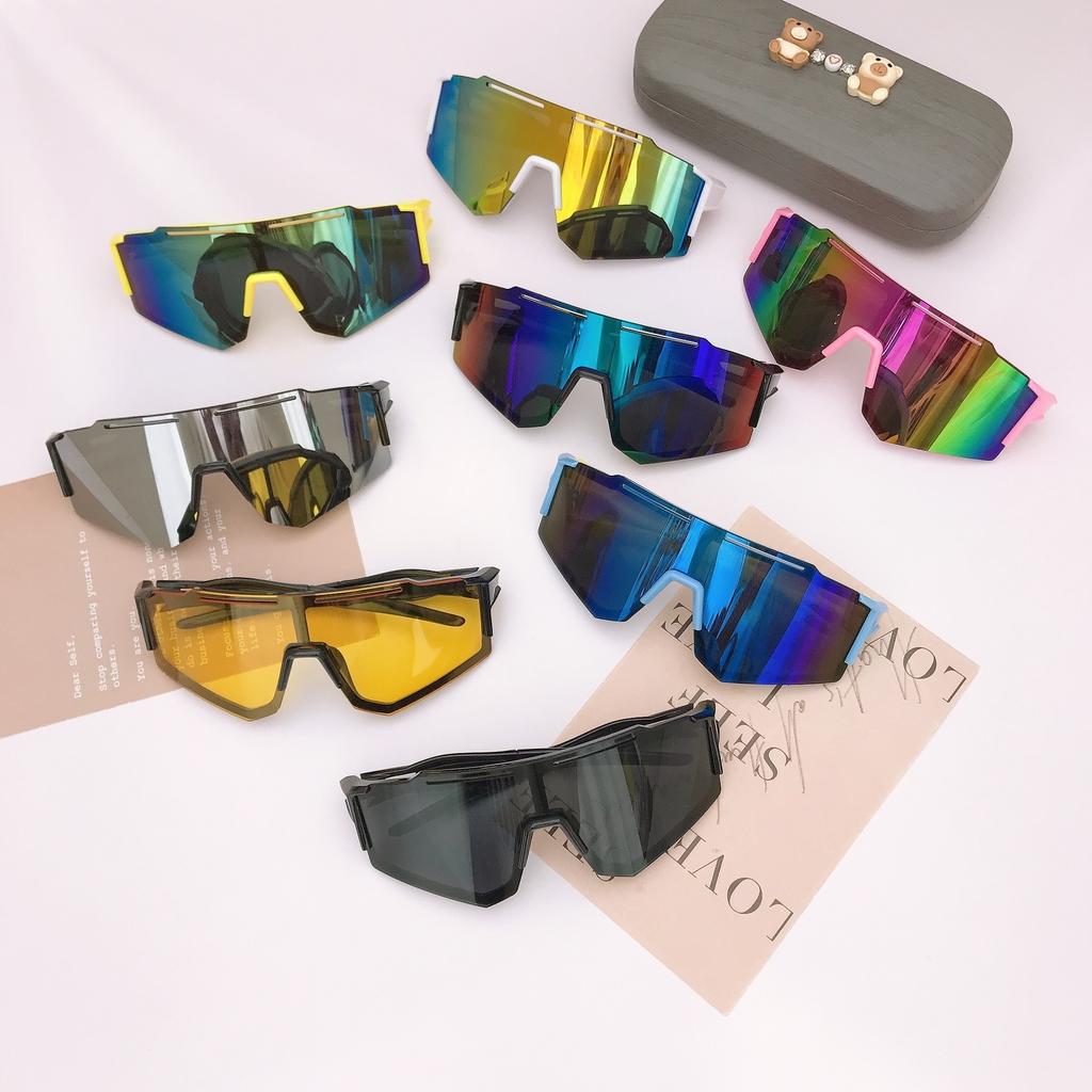Fashionable New Children's Sunglasses, Outdoor Colorful Cycling Sunglasses For Boys And Girls, One-Piece Sports Glasses