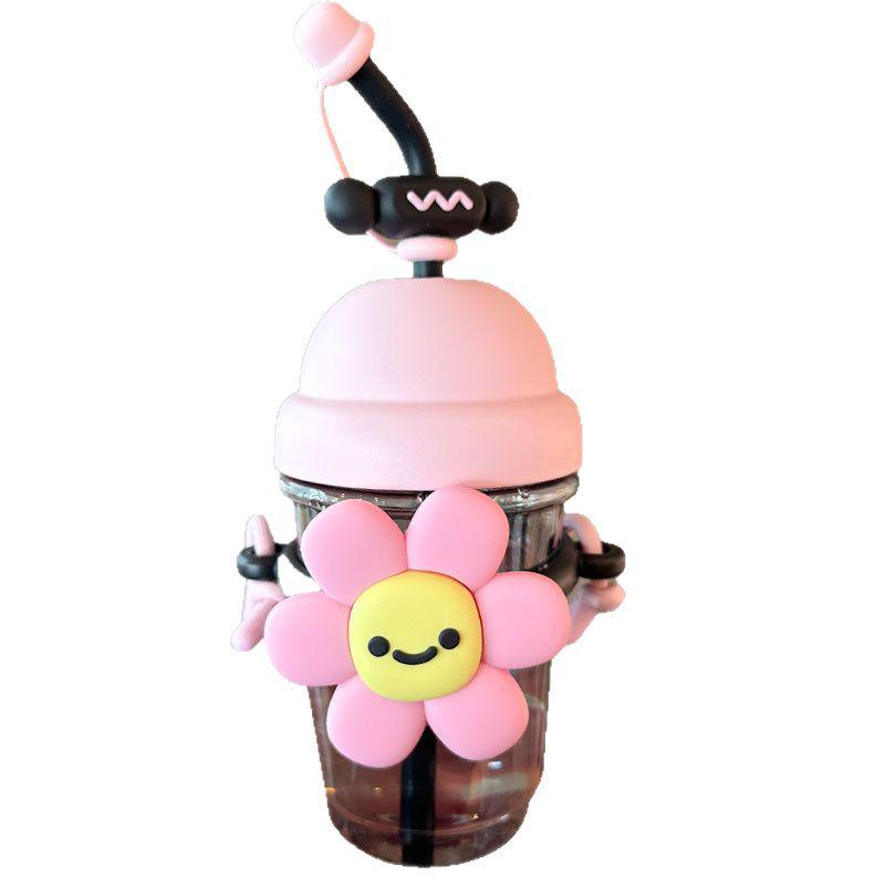 Summer Heat-Resistant Cute Straw Water Cup for Adults and Kids - Portable & Stylish