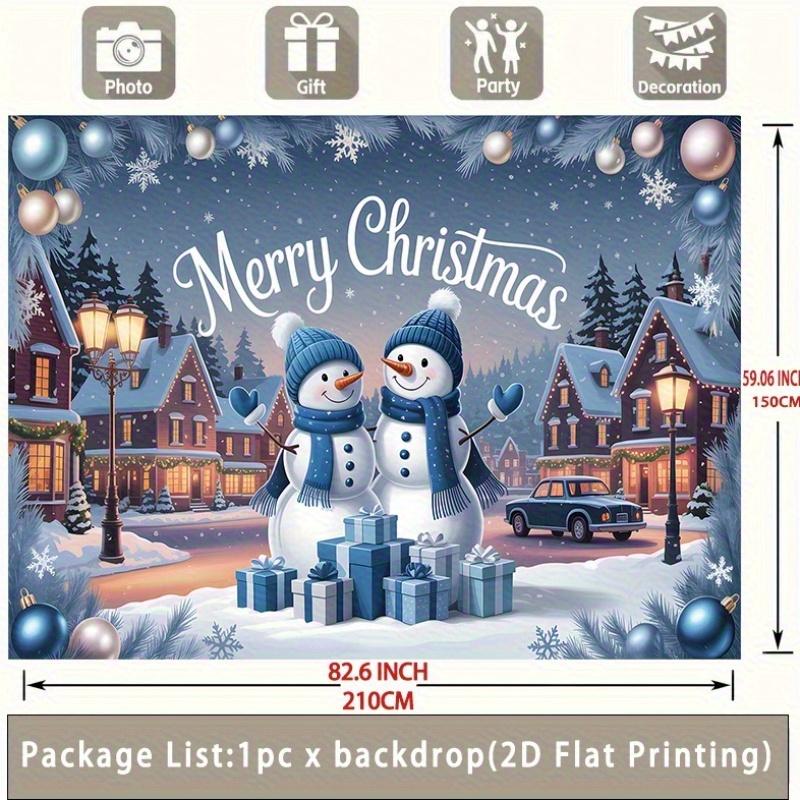 Party Backdrop Flat Snowman Tree Winter Holiday Serves Photos Event Backdrop Decoration Party Decor