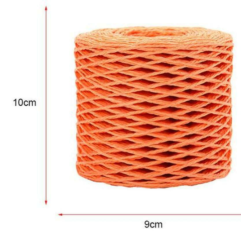 200 Meter Natural Raffia Straw Yarn For Hand Knit Crochet Summer Straw Hat Handbag Cushion Baskets Knitting 2mm Colorful Threads
