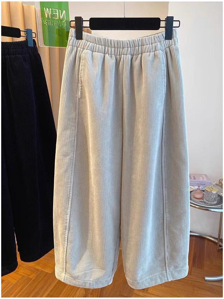 Premium Velvet Wide-Leg Cropped Pants for Women - Autumn/Winter 2026 New, Loose, Versatile, and Trendy