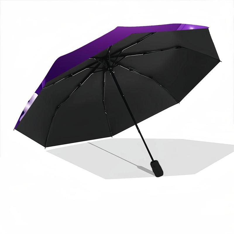 1pc Purple Heart Stars Automatic Folding Umbrella - Portable Collapsible Design, 8-Rib Iron Frame, Durable Fabric Yy251125052