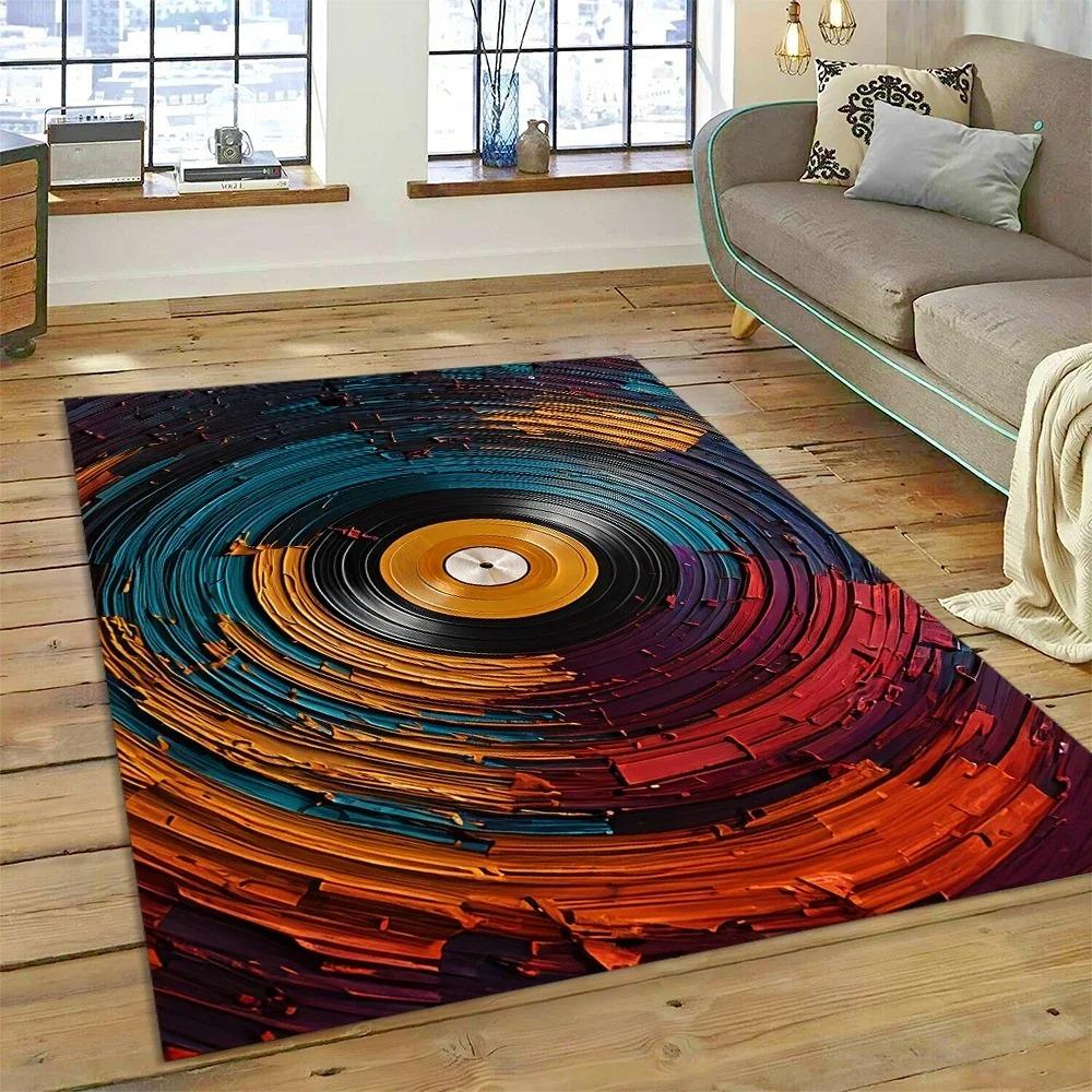Vinyl Record Music Screen Tape Carpet Home Decor Living Room Hallway Non-slip Mechanical Washable Mat Sofa Coffee Table Area Rug