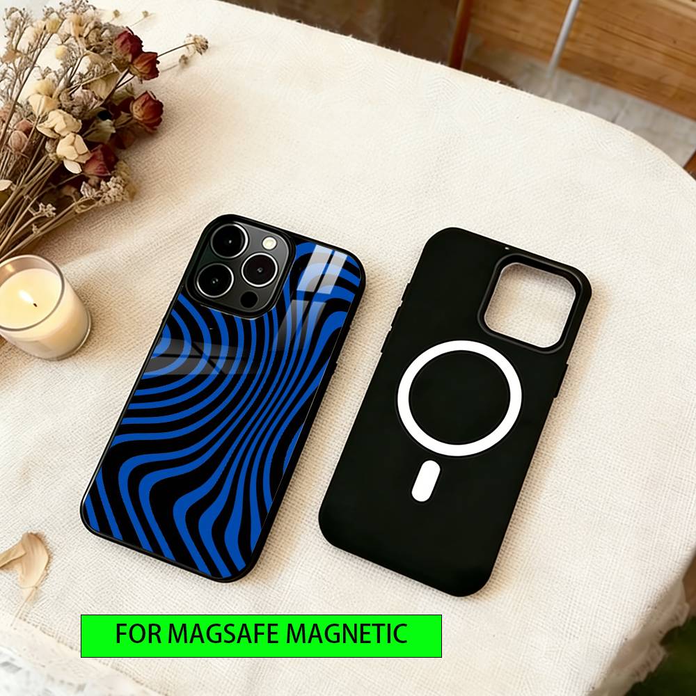 Linear form Phone Case For iPhone17,16,15,14,13,12,11 Plus,Pro Magnetic For Magsafe Wireless Charging