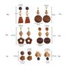 Brown Wooden Drop Earrings Flower Beads Dangle Earrings New Woven Tassel Earrings  Beach