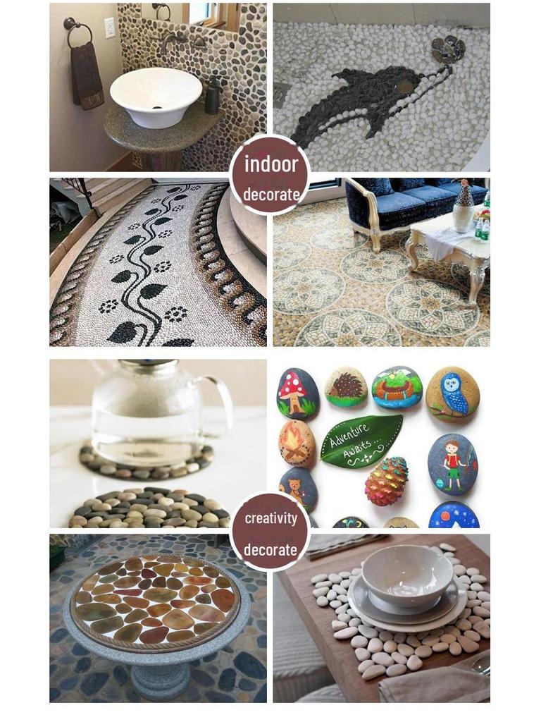 50 Catties Black Pebbles: Natural Rain Flower Stones for Courtyard and Garden Landscaping