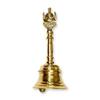 Brass Pooja Bell (4 inch_Ganesh, Gold)