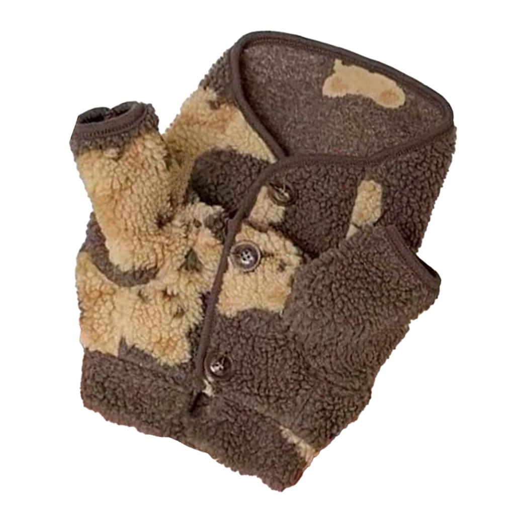 Pet Plush Clothes Cute Pattern Winter Comfortable Warm Dog Cat Clothes for Home Travel Party