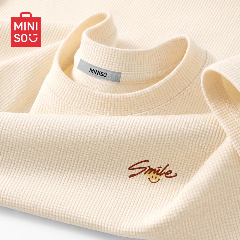 MINISO Men's Relaxed Fit Waffle T-Shirt