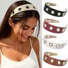 AWAYTR Punk Legierung Ösen Stirnband Leder Schnalle Haarreif Damen Mädchen Dunkel Schwarz Punk Hip Hop Rock Haarbänder Haar Accessoires