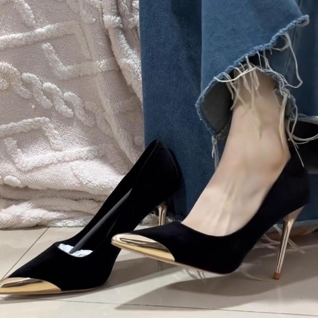 Women's height increase summer versatile trendy fashion shoes non-slip shoes pointed lady single shoes one pedal outside the bag head